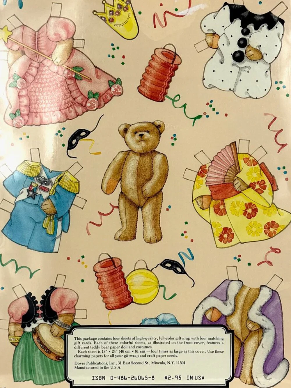 Sealed Vintage Teddy Bear Paper Doll Giftwrap Set by Crystal Collins-Sterling